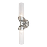 Bow Wall Sconce 2 Light, shown in Sterling, by Hubbardton Forge