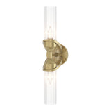 Bow Wall Sconce 2 Light in Modern Brass by Hubbardton Forge