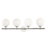 Bowery Bath and Vanity Light by Hudson Valley - 4-Light, Polished Nickel