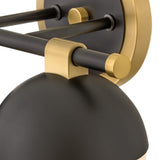 Bowie Vanity - 2 Lights Lacquered Brass / Black