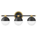 Bowie Vanity - 3 Lights Lacquered Brass / Black