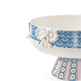 Bjørn Wiinblad Eva Bowl on Stand, Blue, Ø: 9.4" By Bjorn Wiinblad