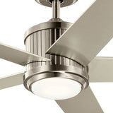 Brahm Ceiling Fan Brushed Stainless Steel By Kichler - Detailed View