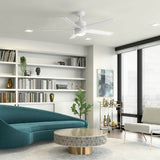 Brahm Ceiling Fan Matte White By Kichler - Lifestyle View