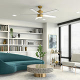 Brahm Ceiling Fan Natural Brass By Kichler - Lifestyle View