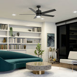 Brahm Ceiling Fan Satin Black By Kichler - Lifestyle View