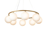 Brass/Opal 8 Lights Miira Circular Chandelier by Nuura