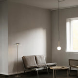 Brass/Opal Small Miira Pendant Light by Nuura in Living Room