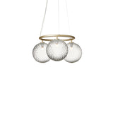 Brass/Optic Clear 3 Lights Miira Circular Chandelier by Nuura
