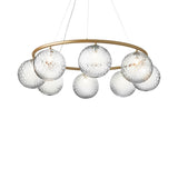 Brass/Optic Clear 8 Lights Miira Circular Chandelier by Nuura