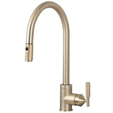 Brass Cross Kitchen Faucet-Pull-Out With Dual Spray by Buster and Punch