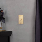 Brass with Logo 1G Dimmer-LED-Cross by Buster and Punch in Room