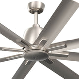 Breda 65” Outdoor Ceiling Fan Brushed Nickel By Kichler - Detailed View