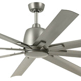 Breda 75” Outdoor Ceiling Fan Brushed Nickel By Kichler - Detailed View