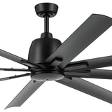 Breda 75” Outdoor Ceiling Fan Satin Black By Kichler - Detailed View
