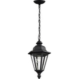 Brentwood Outdoor Pendant — Black with Clear Glass