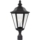 Brentwood Post Lantern — Black with Clear Glass