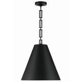 Brian Patrick Flynn For Crystorama Alston 3 Light Chandelier Matte Black Antique Gold By Crystorama - Front View