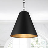 Brian Patrick Flynn For Crystorama Alston 3 Light Chandelier Matte Black Antique Gold By Crystorama - Lifestyle View2