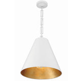 Brian Patrick Flynn For Crystorama Alston 3 Light Chandelier Matte White Antique Gold By Crystorama - Down View