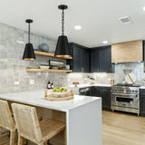 Brian Patrick Flynn for Crystorama Alston 2 Light Mini Pendant Matte Black Antique Gold By Crystorama - Lifestyle View3