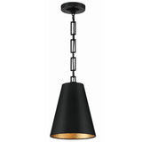 Brian Patrick Flynn for Crystorama Alston 2 Light Mini Pendant Matte Black Antique Gold By Crystorama