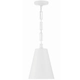 Brian Patrick Flynn for Crystorama Alston 2 Light Mini Pendant Matte White Antique Gold By Crystorama - Front View