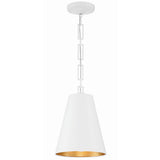Brian Patrick Flynn for Crystorama Alston 2 Light Mini Pendant Matte White Antique Gold By Crystorama