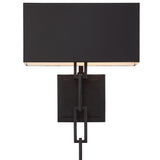 Brian Patrick Flynn for Crystorama Alston Wall Sconce Matte Black White By Crystorama - Front View