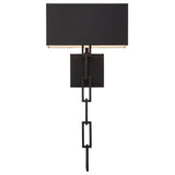 Brian Patrick Flynn for Crystorama Alston Wall Sconce Matte Black White By Crystorama