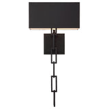 Brian Patrick Flynn for Crystorama Alston Wall Sconce Matte Black White By Crystorama