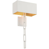 Brian Patrick Flynn for Crystorama Alston Wall Sconce Matte White Antique Gold By Crystorama Side View