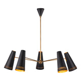 Brickell Chandelier — Matte Black/Hazelnut Leather