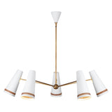 Brickell Chandelier — Matte White/Hazelnut Leather