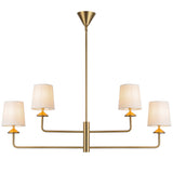 Bridgette Chandelier Brushed Gold White Line By Alora - Front View