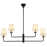 Bridgette Chandelier Matte Black White Line By Alora - Front View