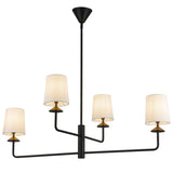 Bridgette Chandelier Matte Black White Line By Alora
