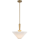 Bridgette Pendant Light Brushed Gold Folded White By Alora