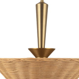 Bridgette Pendant Light Brushed Gold Rattan By Alora - Detailed View1