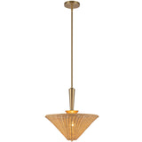 Bridgette Pendant Light Brushed Gold Rattan By Alora - With Light
