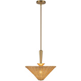 Bridgette Pendant Light Brushed Gold Rattan By Alora