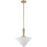 Bridgette Pendant Light Brushed Gold White Linen By Alora - Front View1