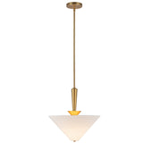 Bridgette Pendant Light Brushed Gold White Linen By Alora