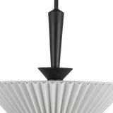 Bridgette Pendant Light Matte Black Folded White By Alora - Detailed View1