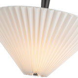 Bridgette Pendant Light Matte Black Folded White By Alora - Detailed View