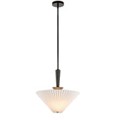 Bridgette Pendant Light Matte Black Folded White By Alora - With Light