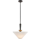 Bridgette Pendant Light Matte Black Folded White By Alora