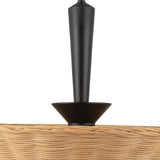 Bridgette Pendant Light Matte Black Rattan By Alora - Detailed View1