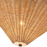 Bridgette Pendant Light Matte Black Rattan By Alora - Detailed View