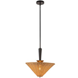 Bridgette Pendant Light Matte Black Rattan By Alora - With Light